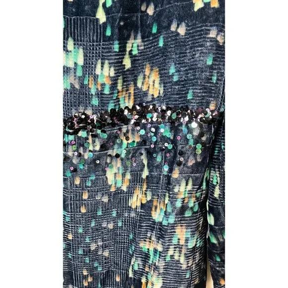 VANESSA BRUNO SILK BLEND FLORAL SEQUIN SHIFT DRESS 40 -6/8 - Picture 5 of 8